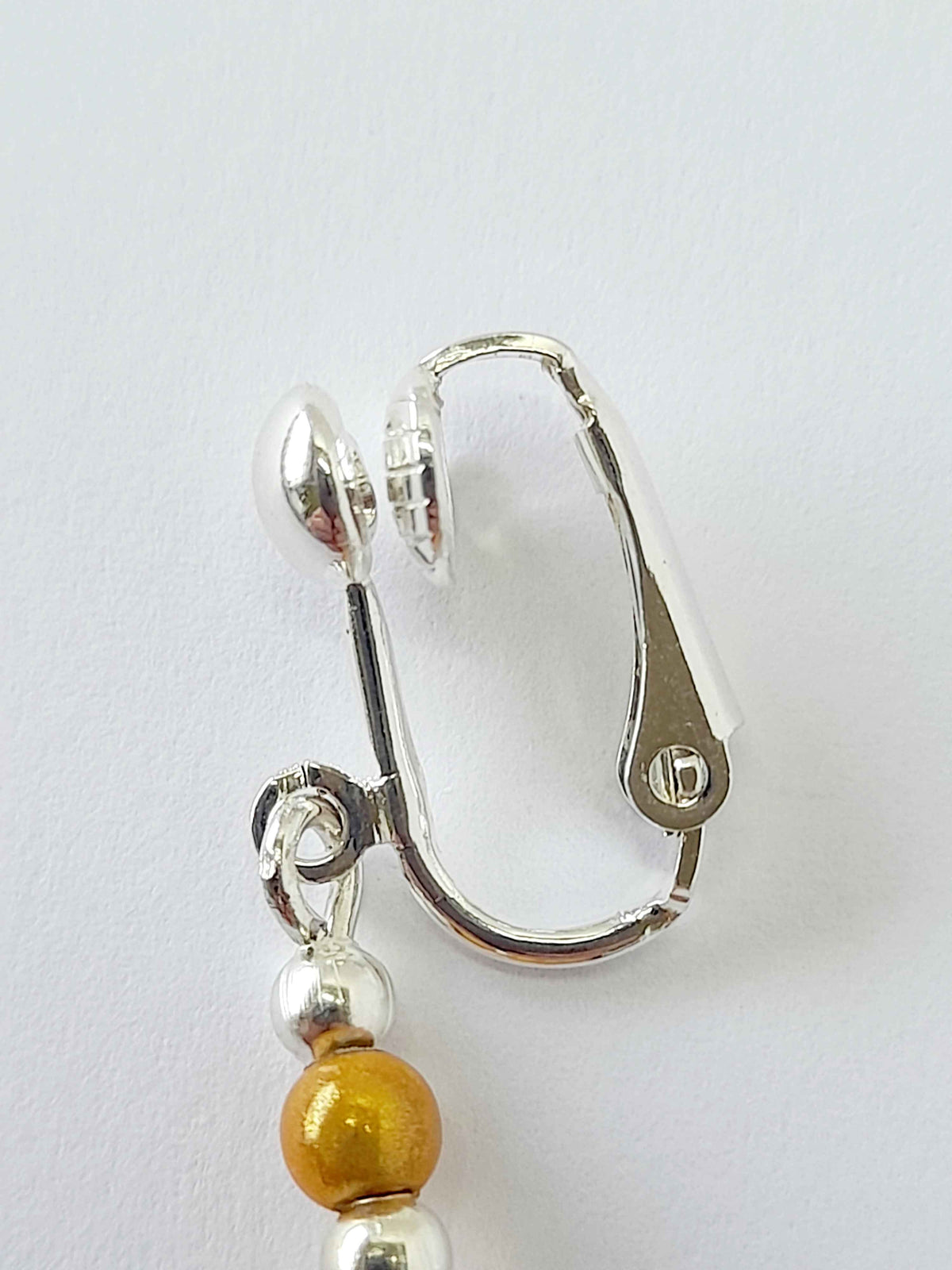 Yellow Miracle Bead Clip-On Drop Earrings