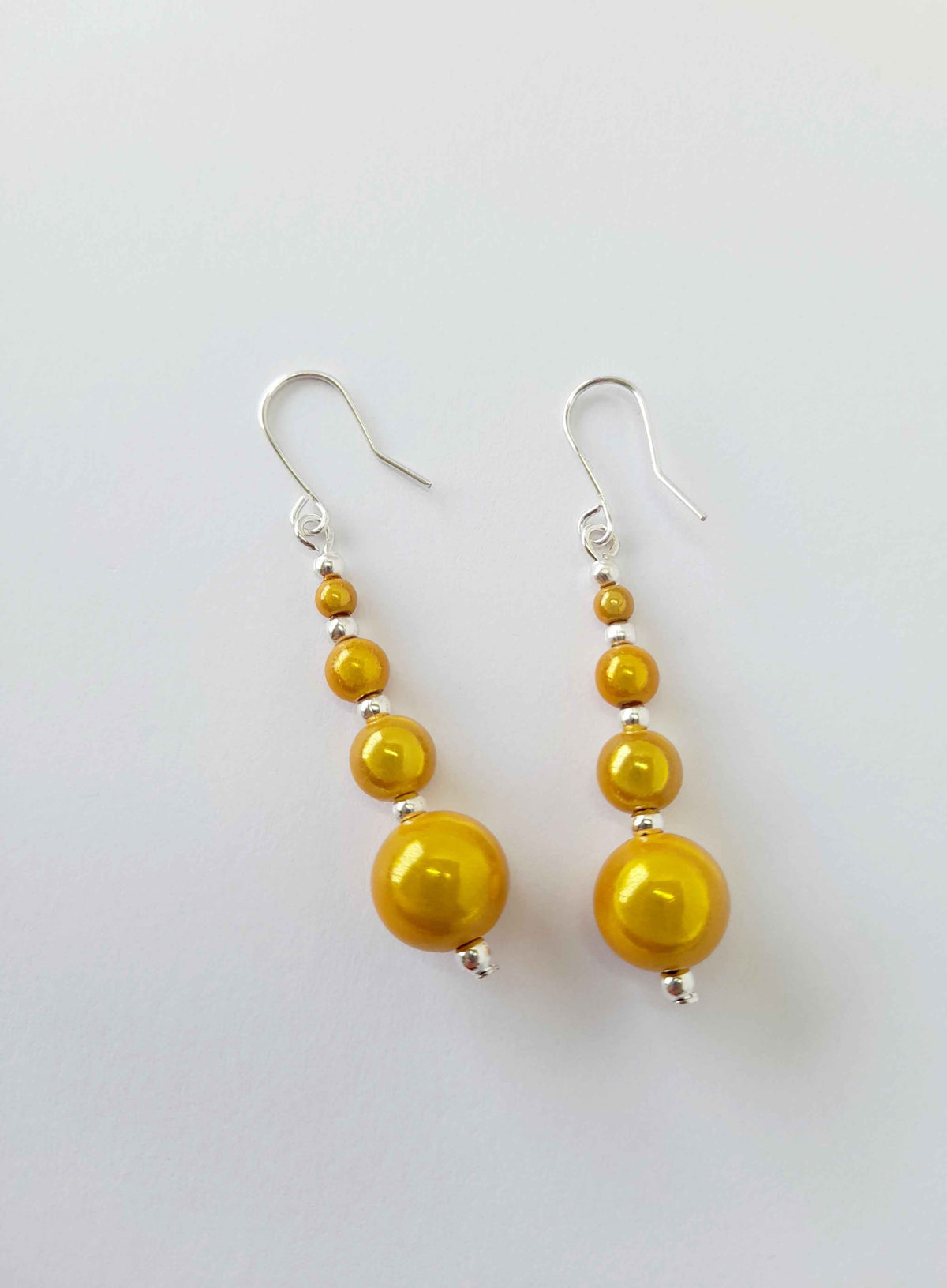 Yellow Miracle Bead Drop Earrings