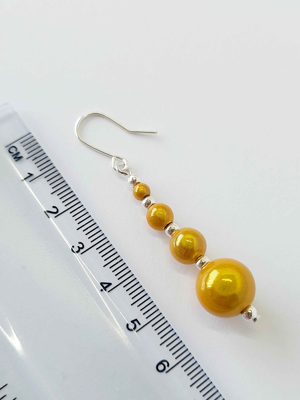 Yellow Miracle Bead Drop Earrings