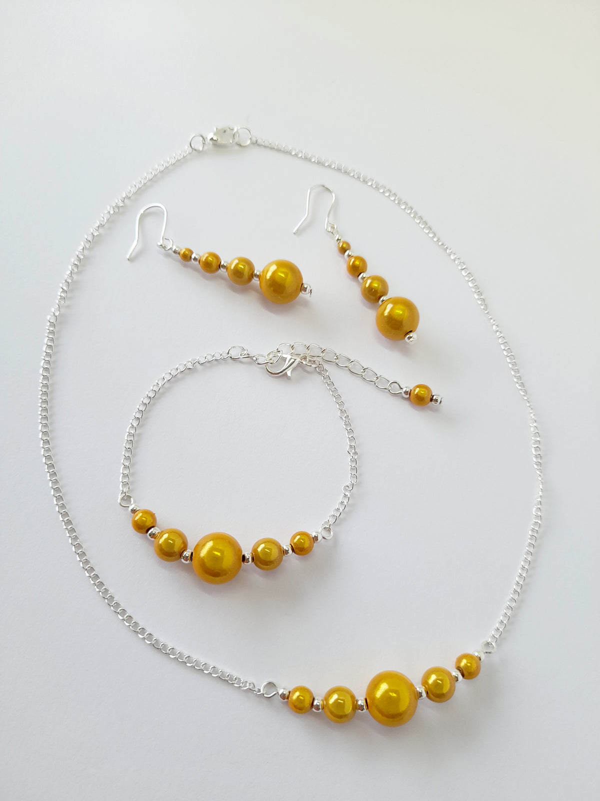 Yellow Miracle Bead Drop Earrings
