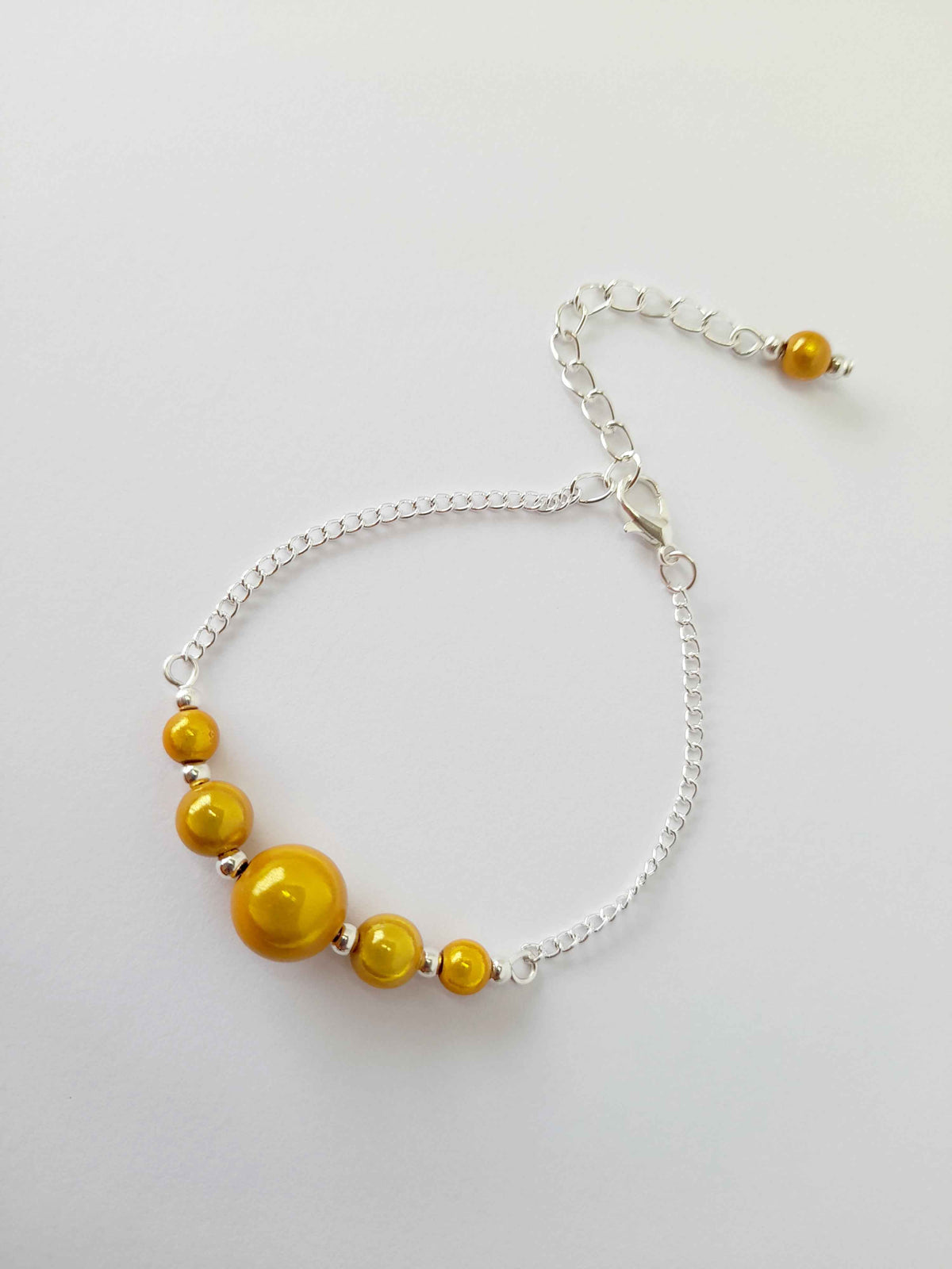 Handcrafted Yellow Miracle Bead Bracelet