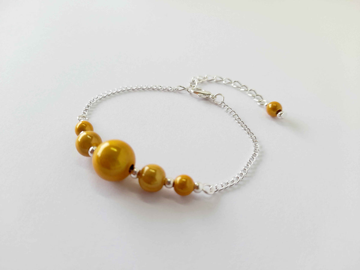 Handcrafted Yellow Miracle Bead Bracelet