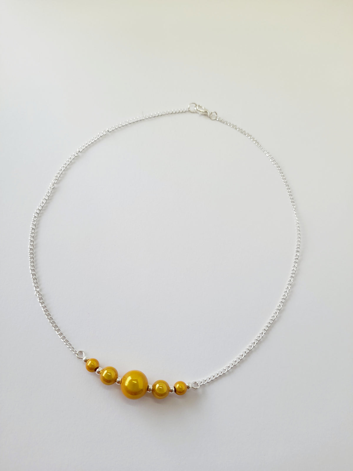 Handcrafted Yellow Miracle Bead Necklace