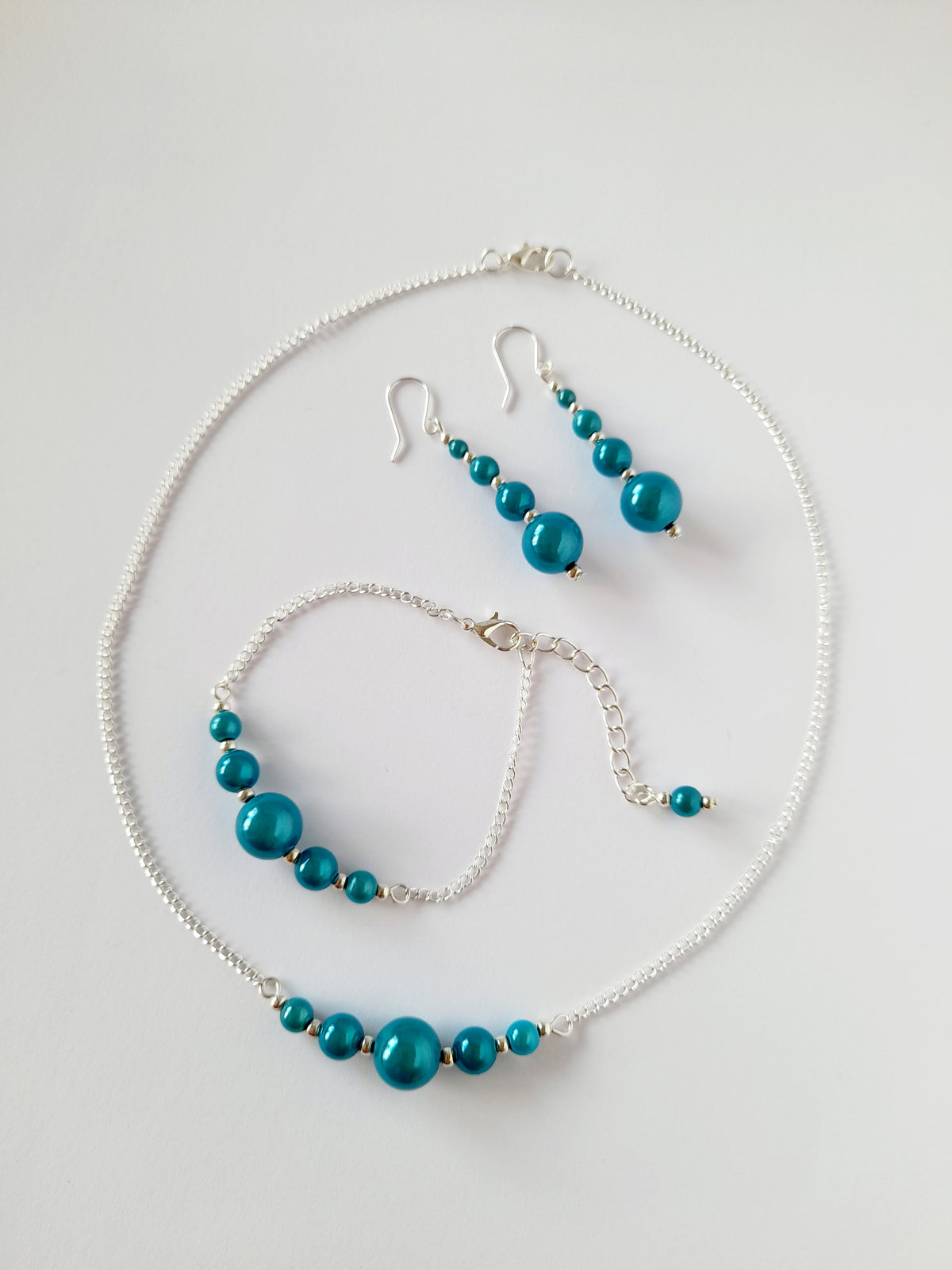 Turquoise Jewellery Set – Handmade Miracle Bead Necklace, Bracelet & Earrings Set | Gift Boxed | Free UK Delivery