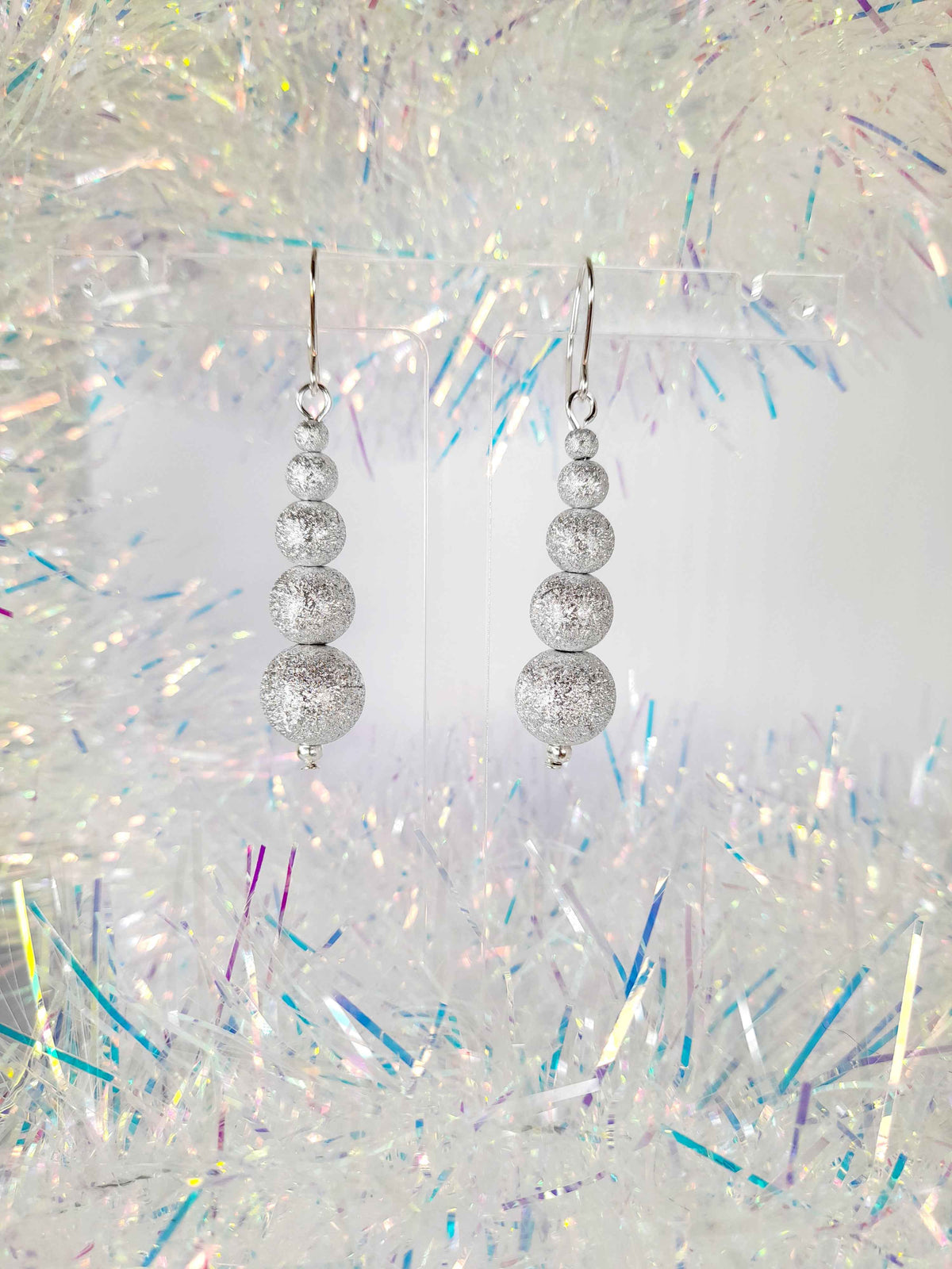 Christmas Silver Sparkly Graduated Bead Jewellery Set
