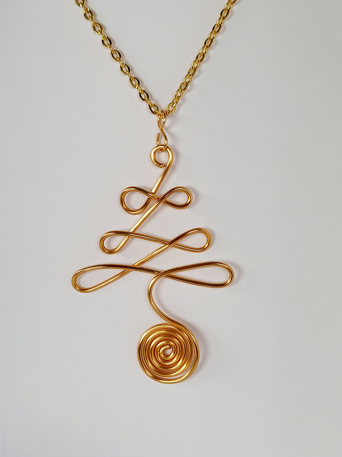 Gold Wire Wrapped Christmas Tree Jewellery Set - Just My Jewellery Shop
