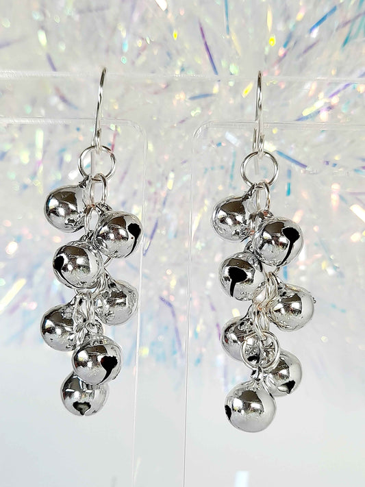 Jingle Bell Cluster Christmas Earrings