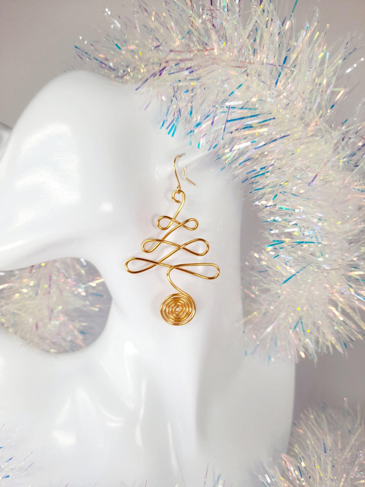 Gold Wire Wrapped Christmas Tree Necklace - Just My Jewellery Shop