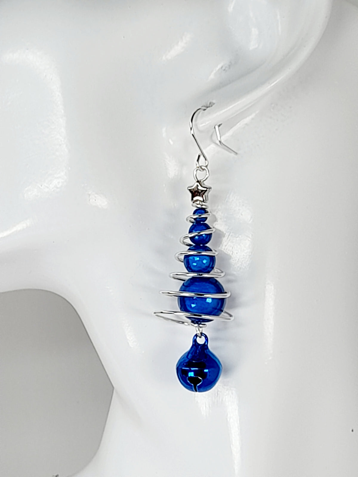 Blue Miracle Bead Christmas Tree Jewellery Set with Blue Jingle Bell - Just My Jewellery Shop