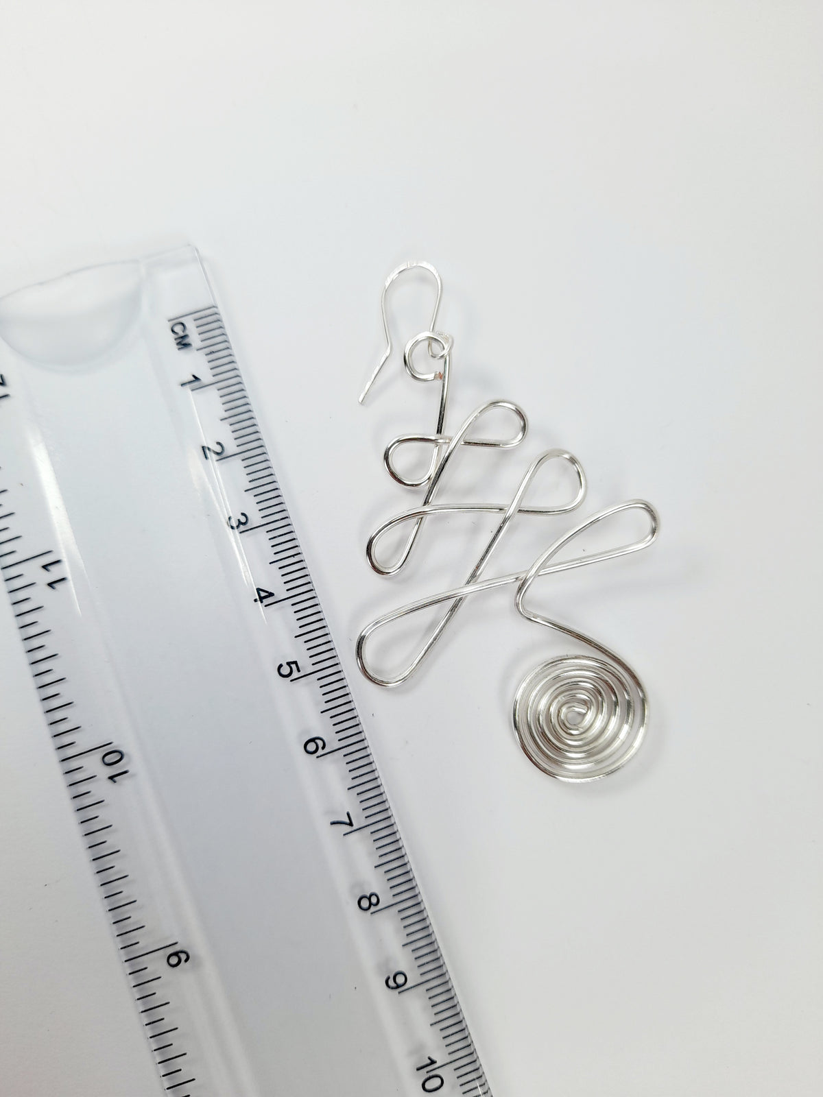 Silver Wire Wrapped Christmas Tree Earrings - Just My Jewellery Shop