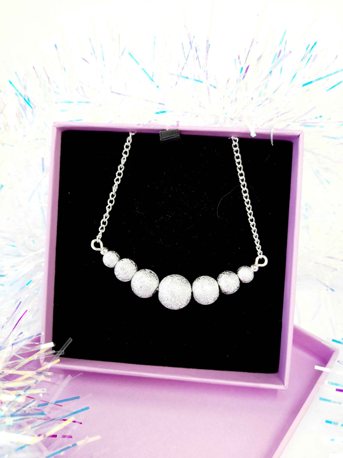 Christmas Silver Sparkly Graduated Bead Bracelet
