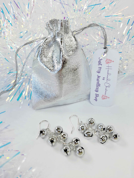 Jingle Bell Cluster Christmas Earrings